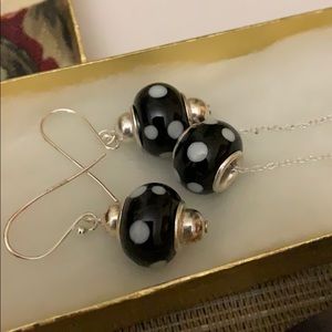 Murano Style Glass Bead Necklace & Earrings Set